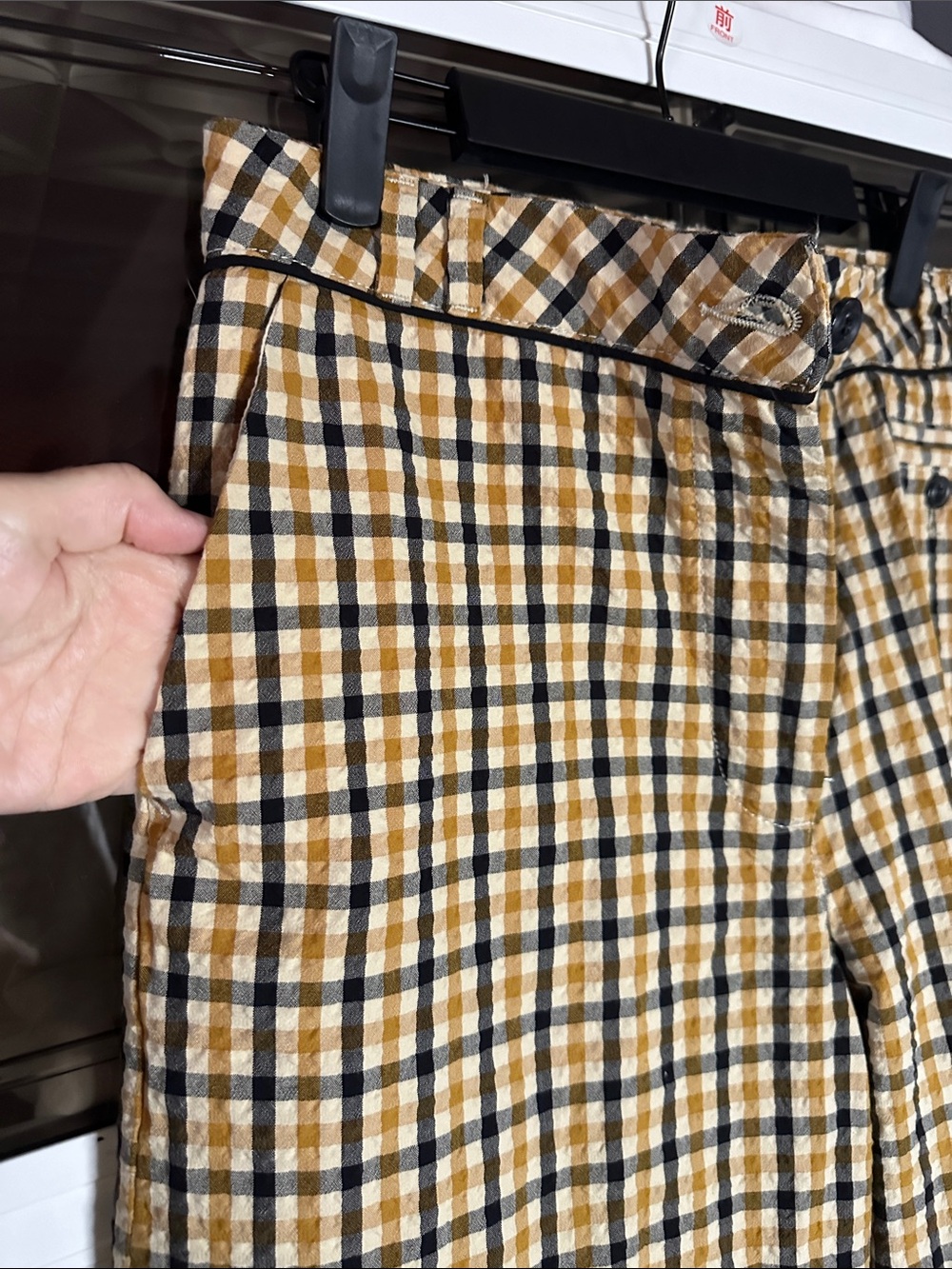 Maeve Checked Chinos in Mustard and Black - Picture 10 of 13